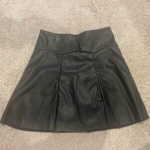 Faux Leather Black Mini Skirt